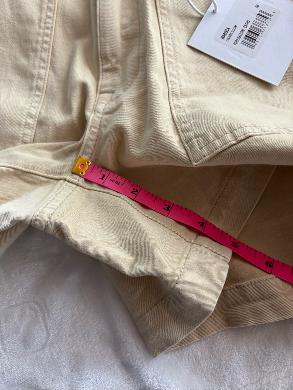 Pistola Marissa High Rise Utility Short Custard Yellow Size 26 - Picture 13 of 13